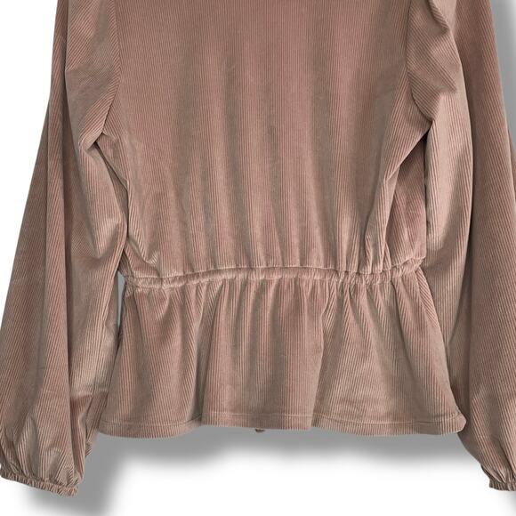 Madewell Corduroy Tie-Front Faux-Wrap Top Long Sleeve Size Medium - Picture 6 of 8
